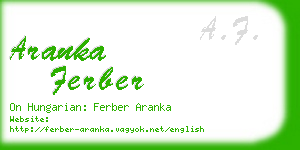 aranka ferber business card